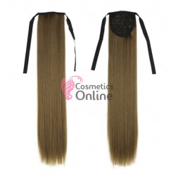 Extensie de par coada dreapta cu snur si pini 50 cm cod 50HT18B Saten Mediu Platinat